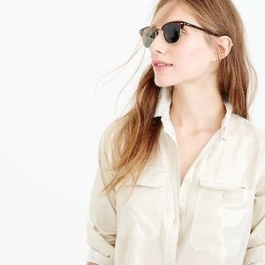 J. Crew Whisper Lamé Lightweight Camp Shirt